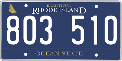 RI license plate 803510