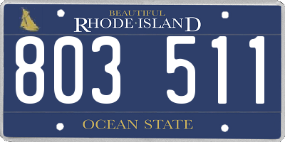 RI license plate 803511
