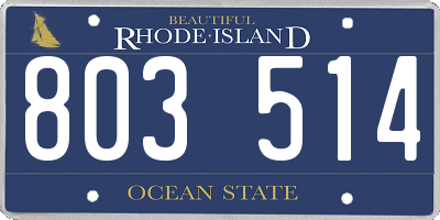 RI license plate 803514