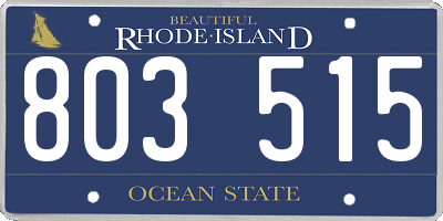 RI license plate 803515