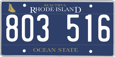 RI license plate 803516