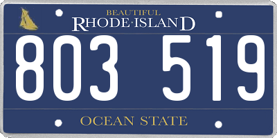 RI license plate 803519