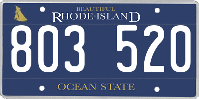 RI license plate 803520