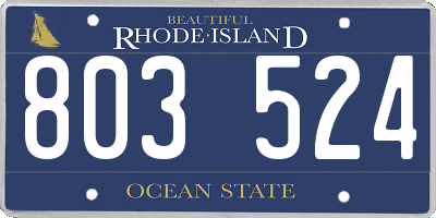 RI license plate 803524
