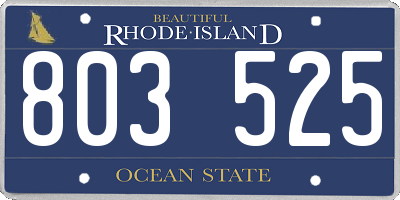 RI license plate 803525