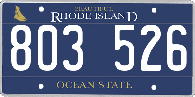 RI license plate 803526