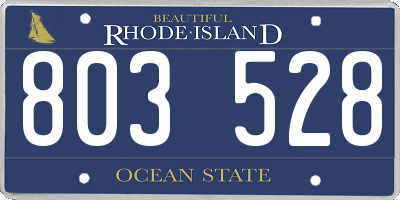 RI license plate 803528