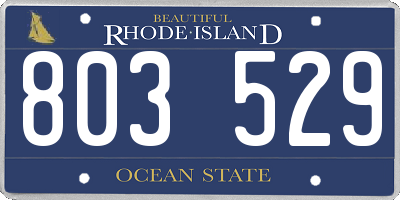 RI license plate 803529