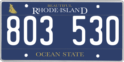 RI license plate 803530