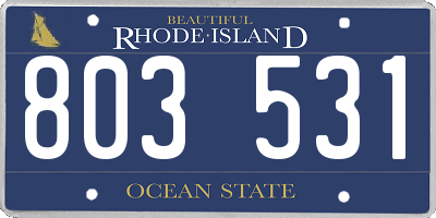 RI license plate 803531