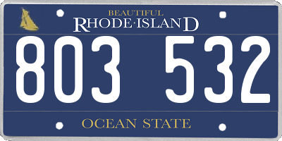 RI license plate 803532
