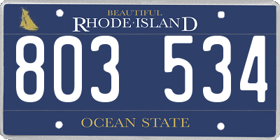 RI license plate 803534