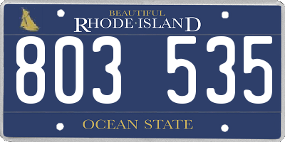 RI license plate 803535