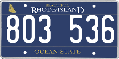 RI license plate 803536