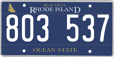 RI license plate 803537