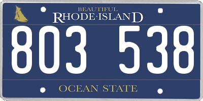 RI license plate 803538