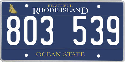 RI license plate 803539