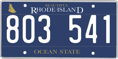 RI license plate 803541