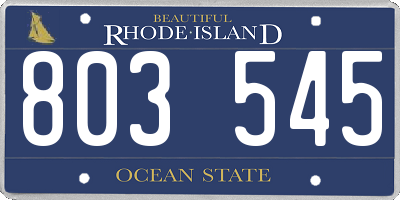 RI license plate 803545