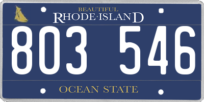 RI license plate 803546
