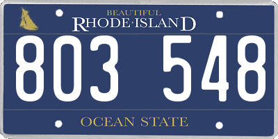 RI license plate 803548