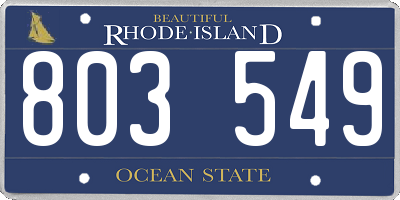 RI license plate 803549