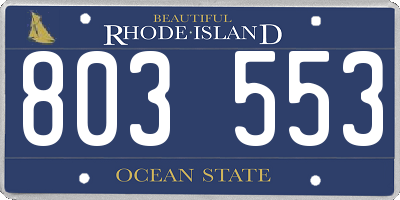 RI license plate 803553