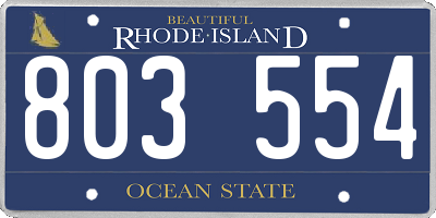 RI license plate 803554