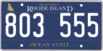 RI license plate 803555