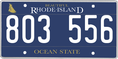 RI license plate 803556