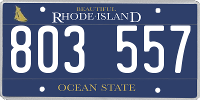RI license plate 803557