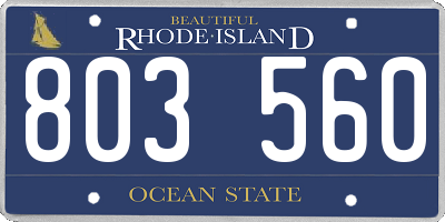 RI license plate 803560