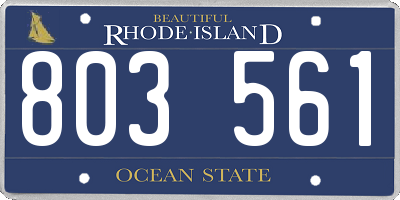 RI license plate 803561