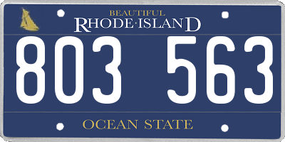 RI license plate 803563