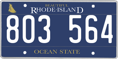 RI license plate 803564