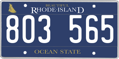 RI license plate 803565