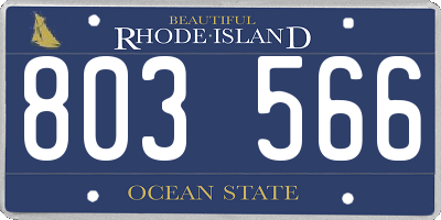 RI license plate 803566