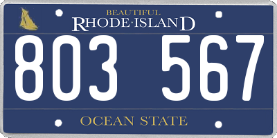 RI license plate 803567