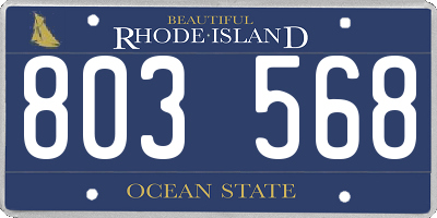 RI license plate 803568