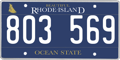 RI license plate 803569