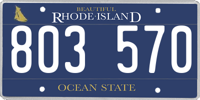 RI license plate 803570