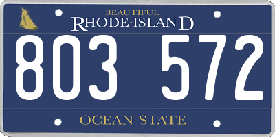RI license plate 803572
