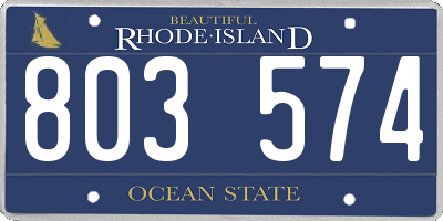 RI license plate 803574