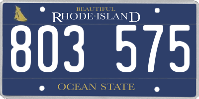 RI license plate 803575