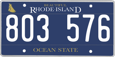 RI license plate 803576