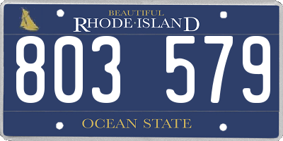 RI license plate 803579