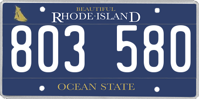 RI license plate 803580