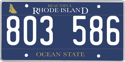 RI license plate 803586