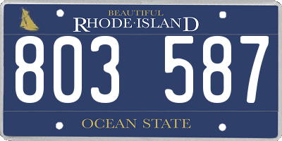 RI license plate 803587