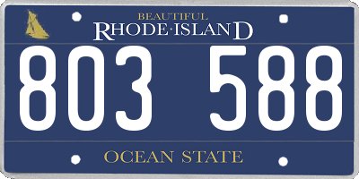 RI license plate 803588